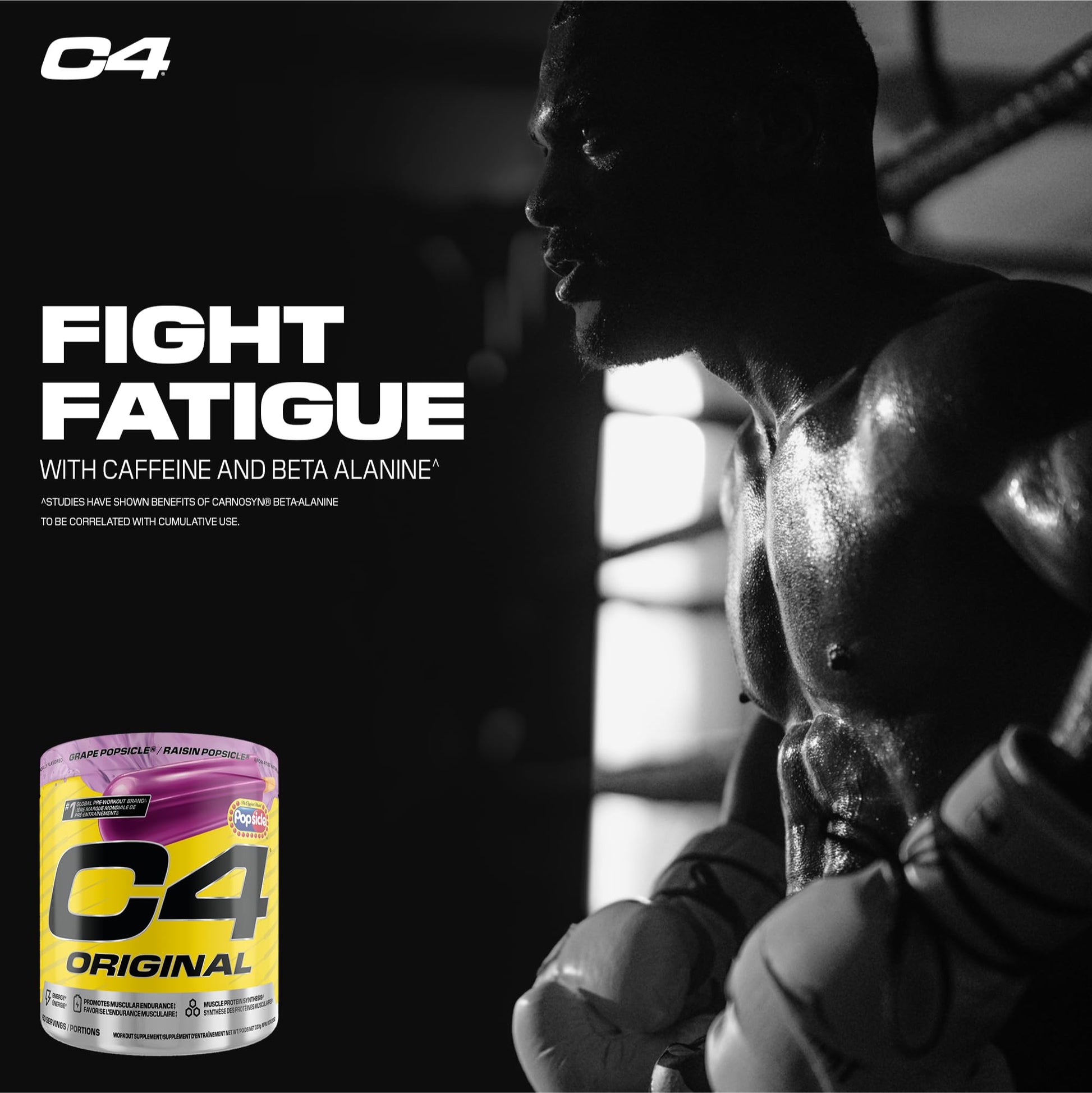 Cellucor C4 Original Pre Workout Powder - Sugar Free Preworkout Energy for Men & Women - 150mg Caffeine, Beta Alanine, Creatine - Grape Popsicle, 60 Servings Cellucor