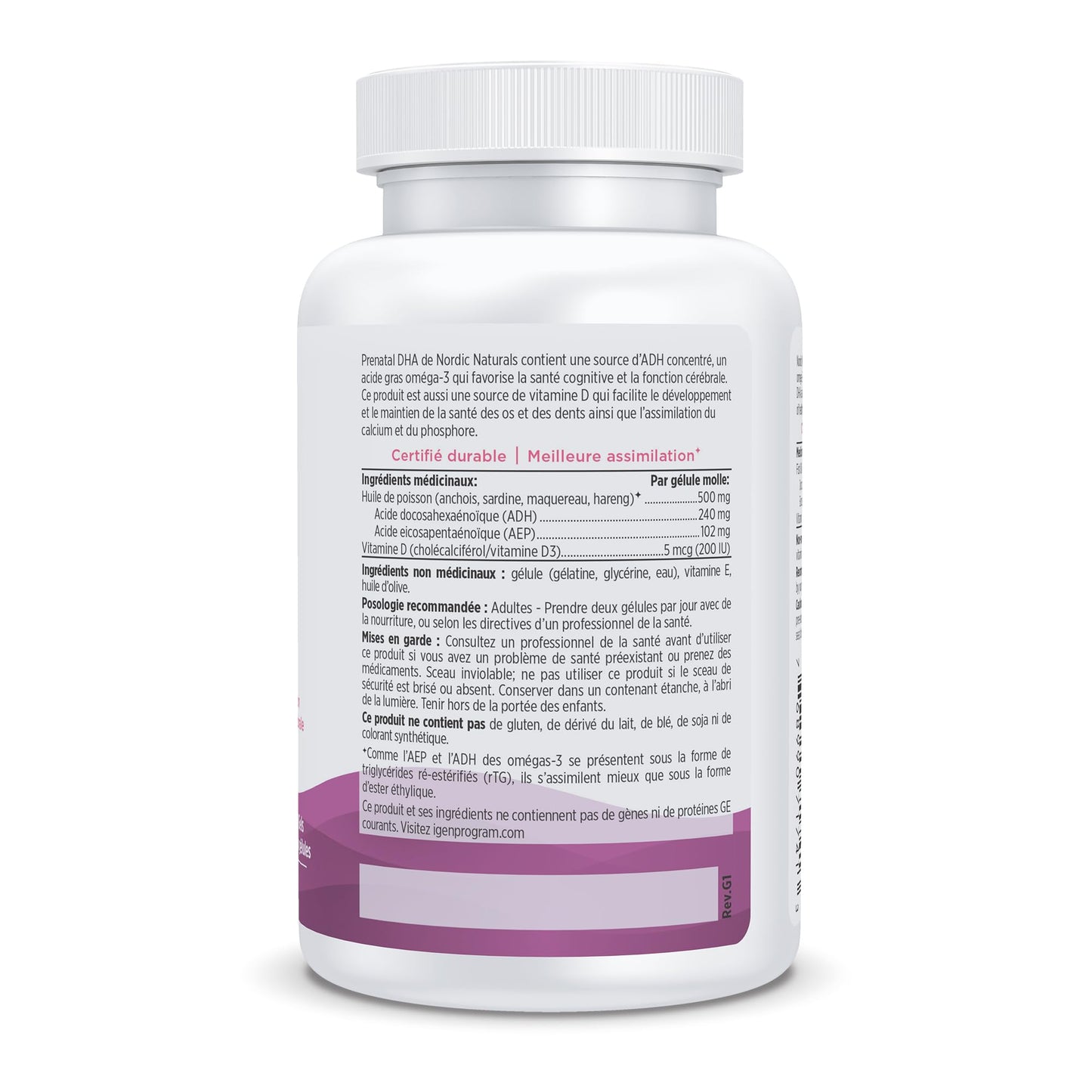 Nordic Naturals Prenatal DHA - Supports Brain Development in Babies During Pregnancy and Lactation, Unflavoured, 90 Count - Available at All In One Marketplace Canada