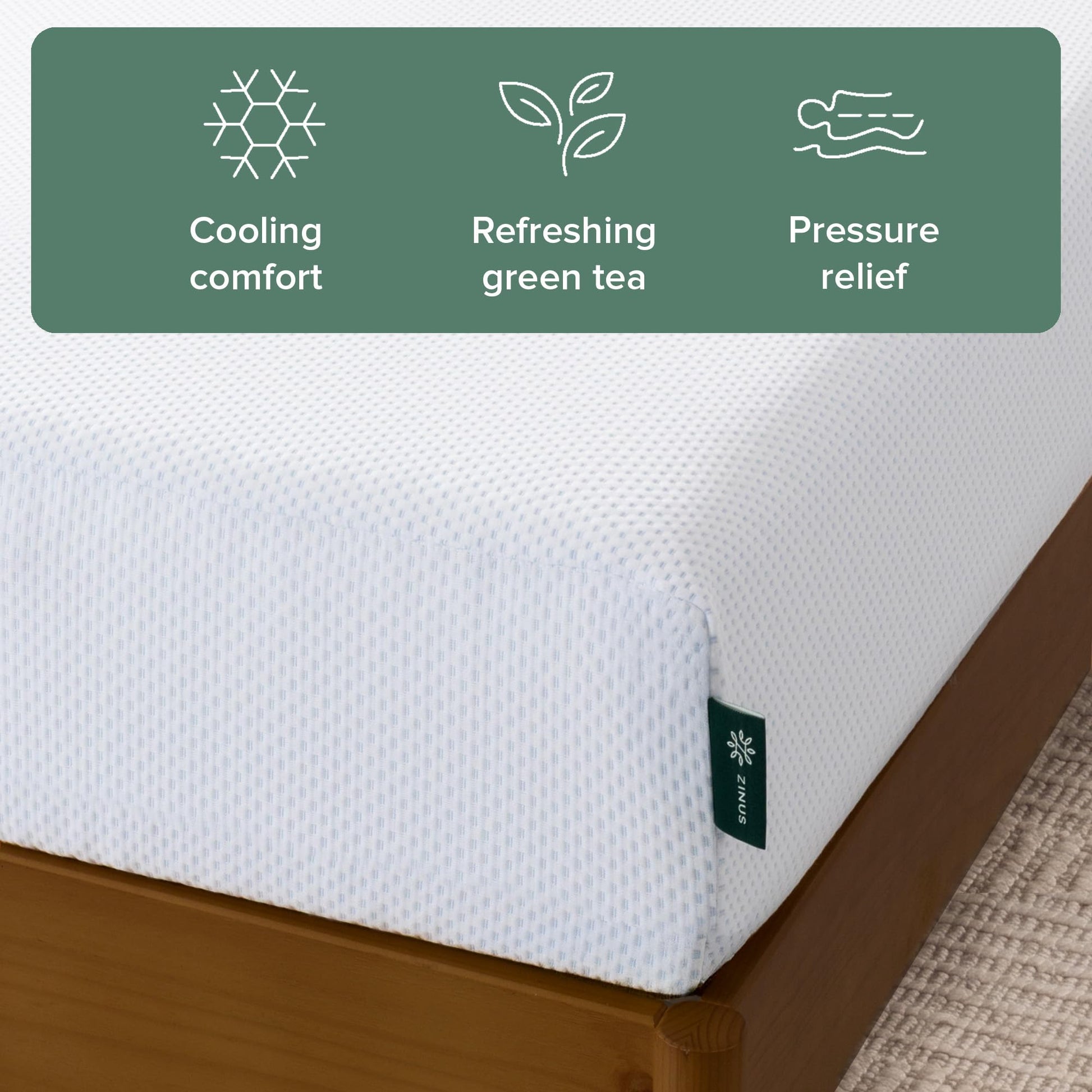 Zinus Twin Mattress - 6 Inch Green Tea Cooling Gel Memory Foam Mattress, Pressure Relief, for Cool Sleep, CertiPUR-US Certified Foam, Mattress in a Box, 10-Year Warranty, Twin Size