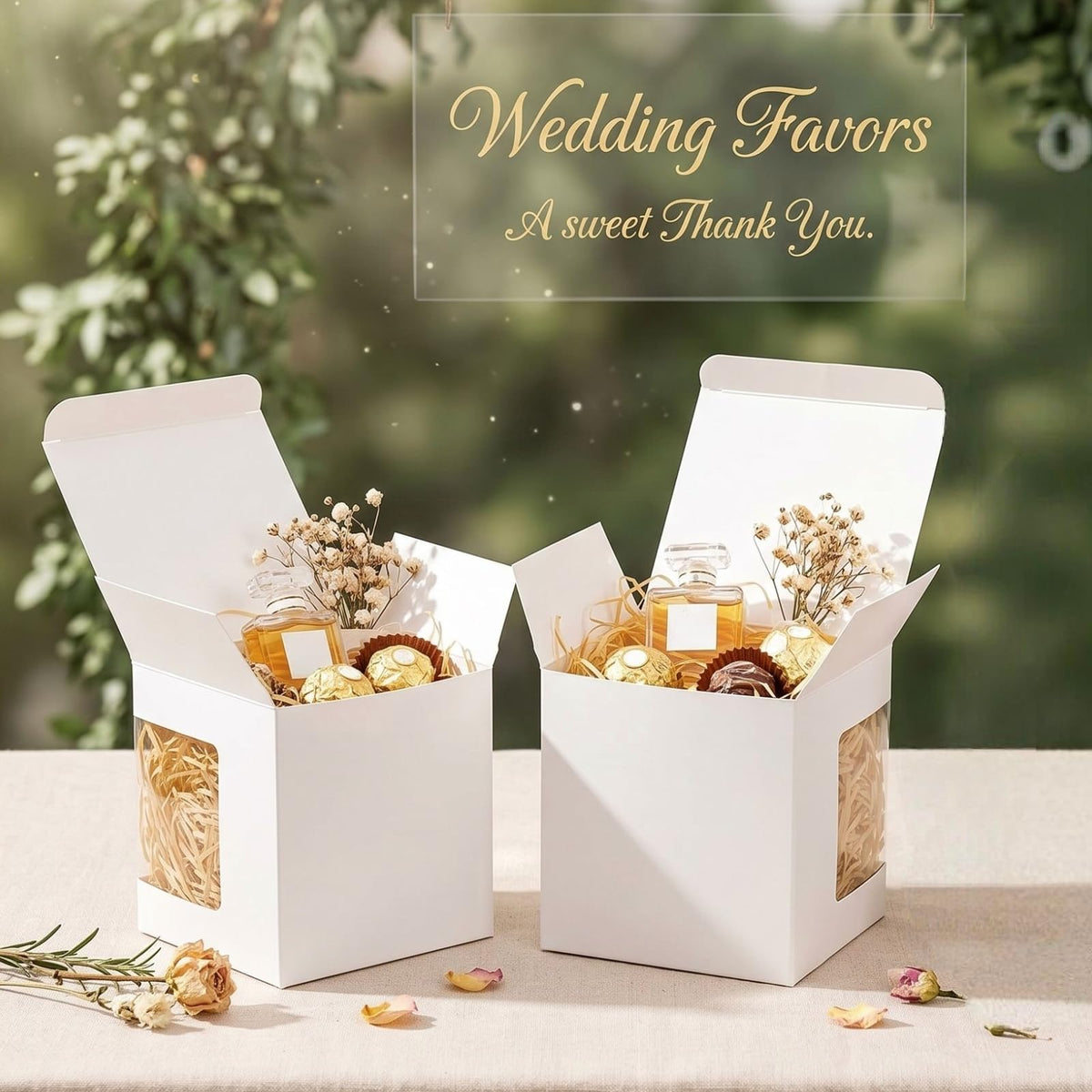 AVLA 50 Pack Gift Boxes for Sublimation Mugs, 4.3x4.3x5'' Small White Packaging, 12OZ 15OZ Transparent Cups Wrapping With Clear View Window, Cupcake Christmas Ornament Box for Wedding 🍁 All In One Marketplace Canada
