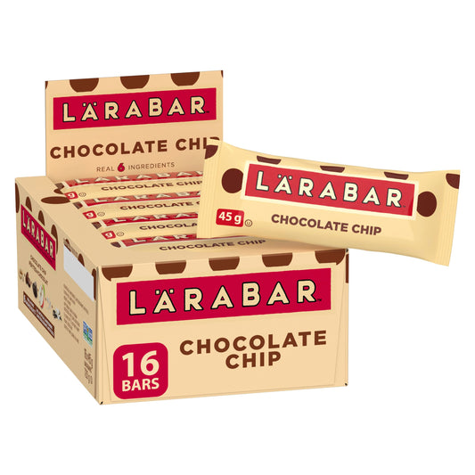 LÄRABAR Chocolate Chip, Fruit and Nut Energy Bar, Pack of 16 Bars, Gluten Free, Vegan, Family Pack, Snack Bars, 720 Grams Package - Available at All In One Marketplace Canada