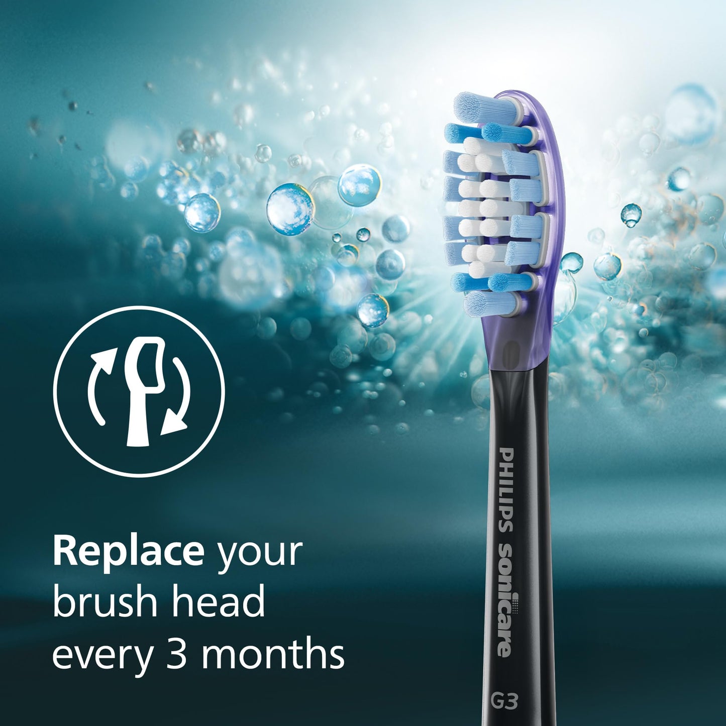 Philips Sonicare G3 Two-in-One Brush Heads, 2-Pack, 6 Month Supply, Black PHILIPS