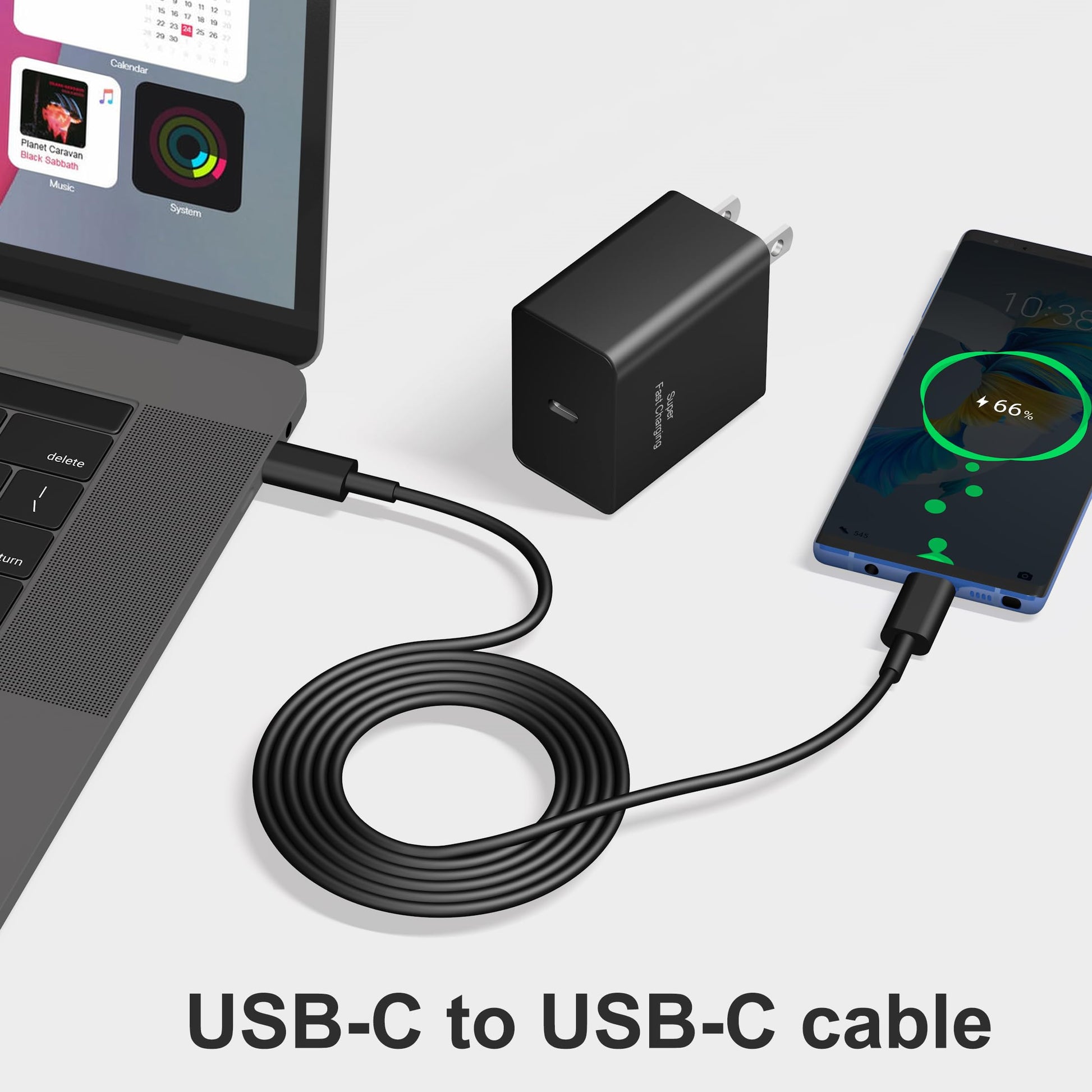 45 W Type C Charger Fast Charging,2-Pack USB C Fast Charger Adapter & USB C to USB C Cable,45W Super Fast Charger for Galaxy S24/S23/S22 Ultra/Plus/Note 20/S20/S21/Galaxy Tab S7/S8 (Black) - Available at All In One Marketplace Canada