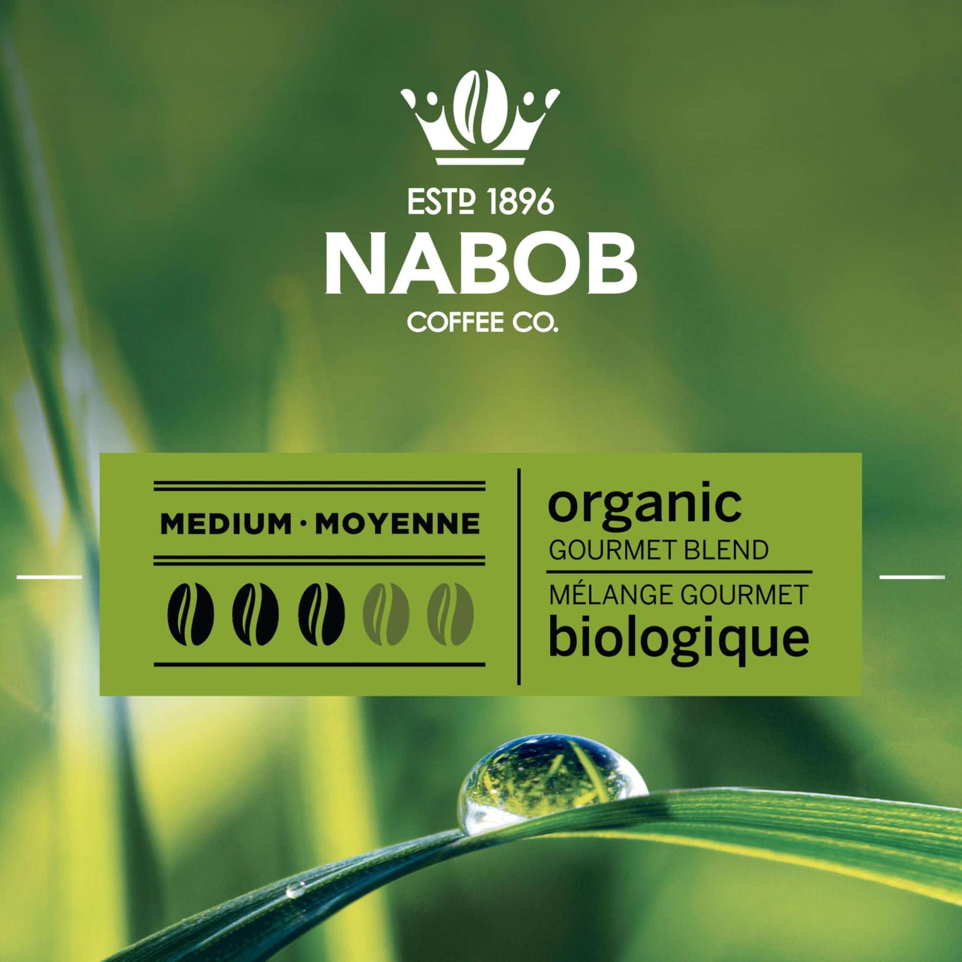 Nabob Organic Gourmet Blend Ground Coffee, 915g, Medium Roast