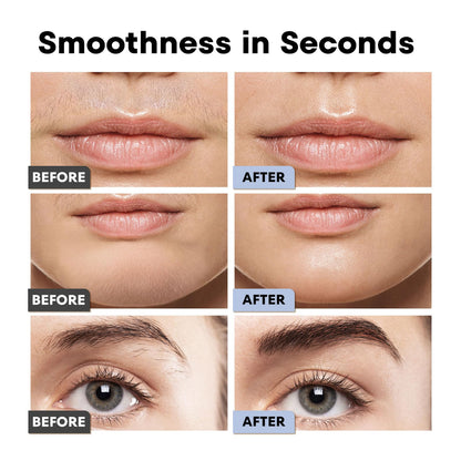 VG VOGCREST Eyebrow Facial Trimmer: 2 in1 Rechargeable Facial Hair Removal and Eyebrow Shaver - Face Lips Body Painless Facial Razor with Built-in LED Light (Sky Blue)
