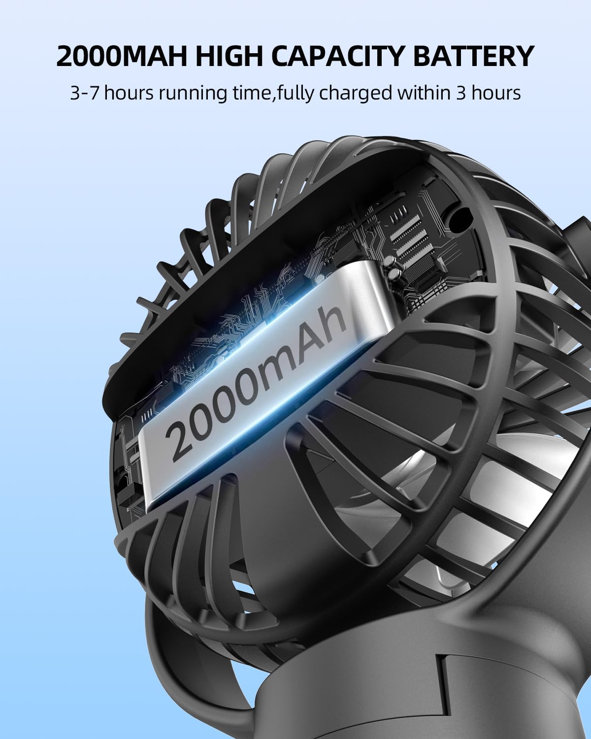 Portable Stroller Fan, Mini Baby Fan Clip on Fan, LED Display, 360° Rotate Flexible Tripod, Rechargeable Small Personal Handheld Fan Cooling Desk Fan for Car Seat Crib Treadmill Travel