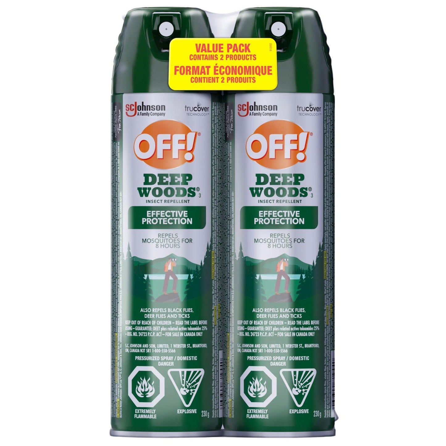 OFF! Deep Woods Mosquito Repellent Spray, 25% DEET Insect Spray, 8 Hours Bug Protection, Bug Repellent Camping Hiking Hunting, 360° Continuous Spray, Safe for Clothing & Skin, 2-Pack, 230g 🍁 All In One Marketplace Canada