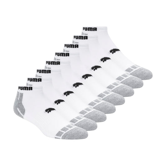 PUMA Men's 8 Pack Low Cut Socks, White/Black, 10-13