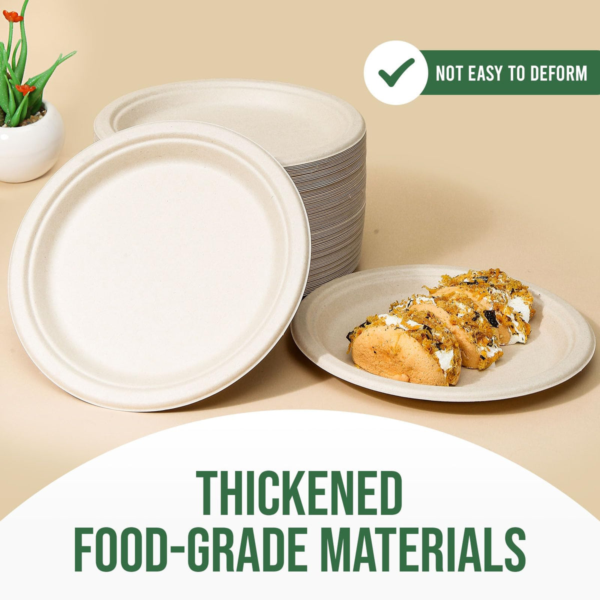 TaidMiao Disposable Paper Plate 9 inch,100% Compostable,100 Pack 🍁 All In One Marketplace Canada