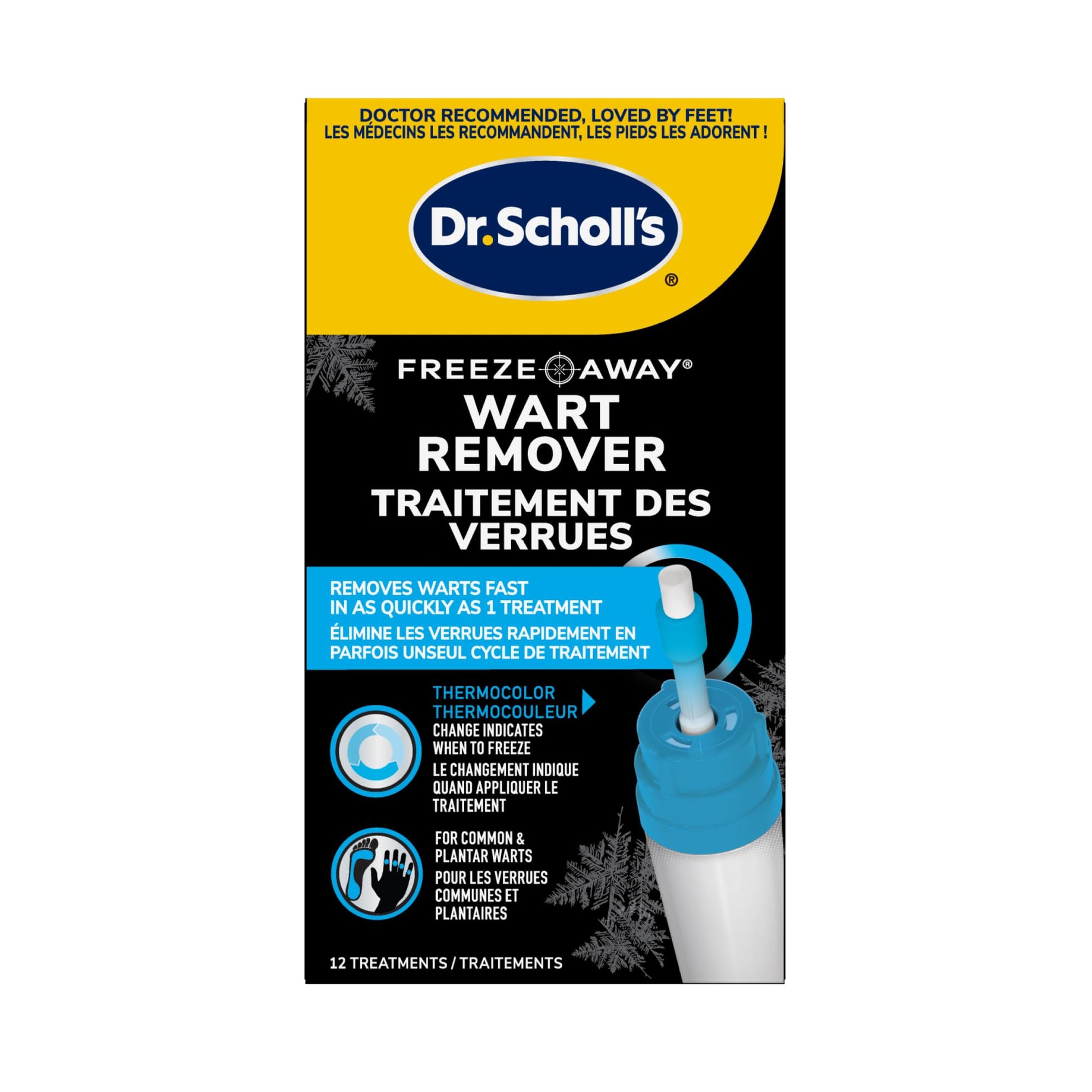 Dr. Scholl’s FreezeAway Wart Remover, 12 Applications // Doctor-Proven Therapy, for Common and Plantar Warts Dr. Scholl's