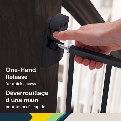 Safety 1st Top of Stairs Expanding Metal Baby Gate – Hardware-Mounted for Stairs, Hallways & Doors, Adjustable 27”-42” Wide, Pet & Dog Gate, Black 🍁 All In One Marketplace Canada