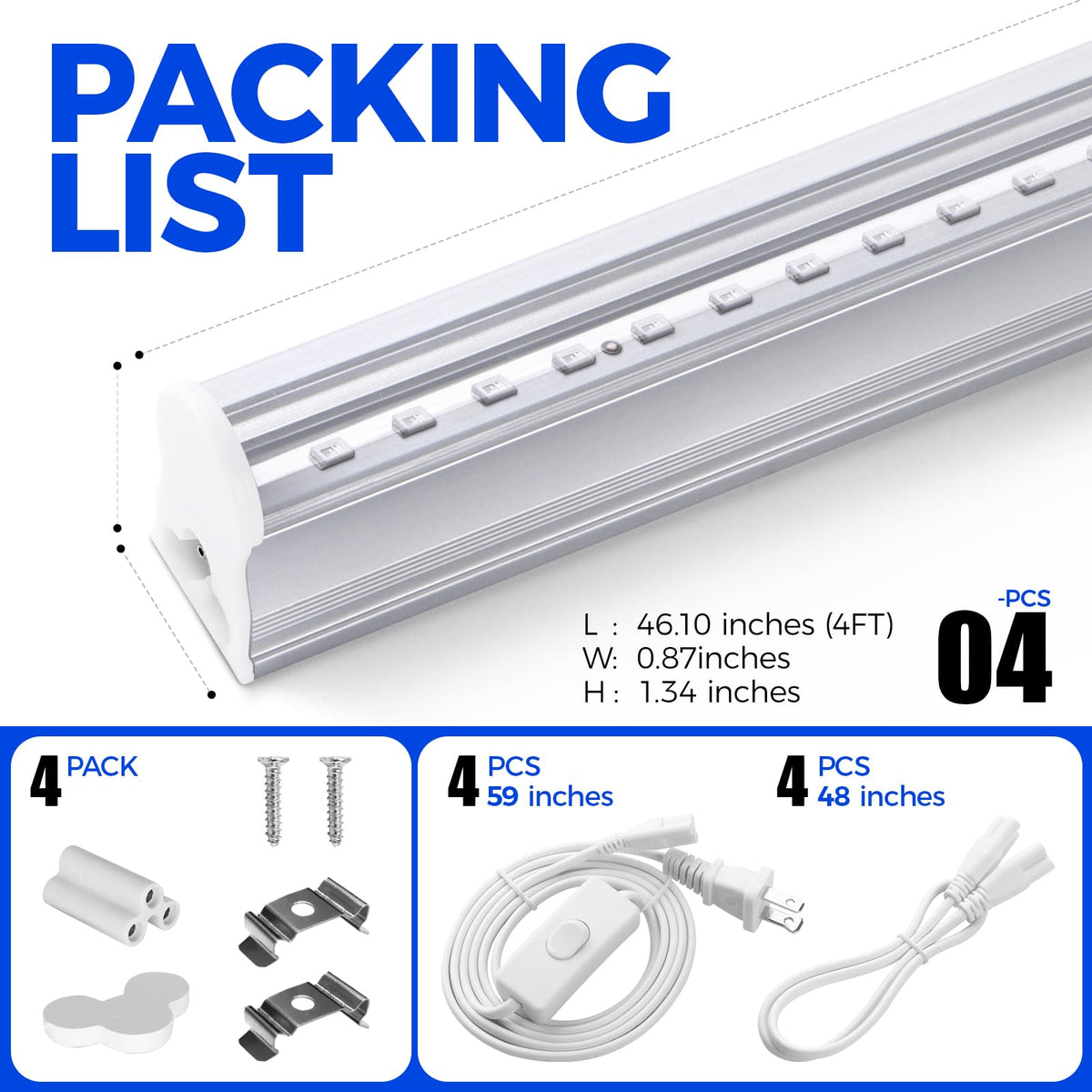 Barrina UV LED Blacklight Bar, 22W 4ft, T5 Integrated Bulb for Glow Party 🍁 All In One Marketplace Canada