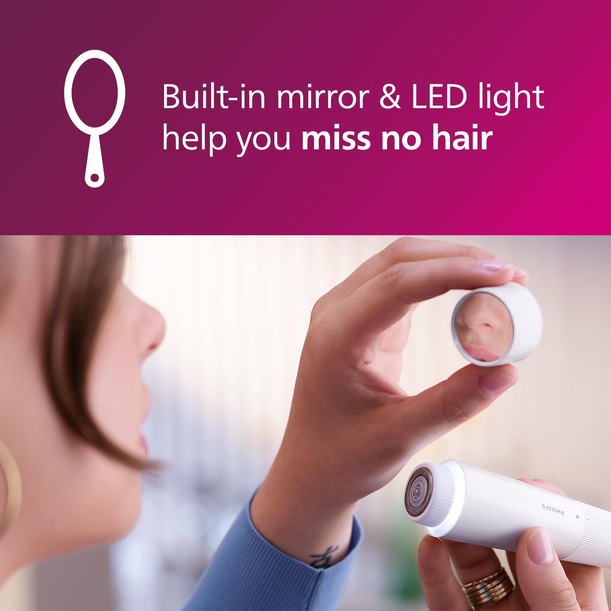 Philips Beauty Cordless 5000 Facial Hair Remover for Women, Electric Facial Hair Removal Shaver for Upper Lip, Chin, Cheeks & Jawline, Gentle Hair Removal at Home & On‑the‑Go, BRR474/00 - Available at All In One Marketplace Canada