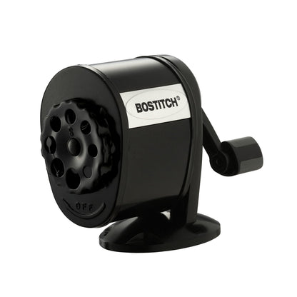 Bostitch Office Wall Mount Manual Pencil Sharpener, Tip Saver, 8 Hole Dial, 6X Longer Cutter Life, Vertical or Horizontal Mounting Black (MPS1-BLK) Bostitch