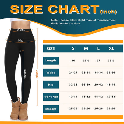 iaoja Thick Fleece Lined Leggings for Women – High Waisted Winter Thermal Warm Yoga Pants Workout Tummy Control Leggings Black 🍁 All In One Marketplace Canada