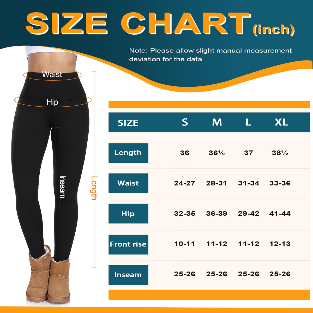 iaoja Thick Fleece Lined Leggings for Women – High Waisted Winter Thermal Warm Yoga Pants Workout Tummy Control Leggings Black 🍁 All In One Marketplace Canada