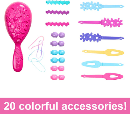 Barbie Doll Styling Head, Blond Hair with 20 Colorful Accessories, Doll Head for Hair Styling Barbie