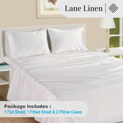 100% Egyptian Cotton Queen Sheets - 1000 Thread Count White Bed Sheets for Queen Size Bed, Long Staple Cotton Bedding Sheets, Sateen Weave, Luxury Hotel Sheets, Fits 17" Mattress