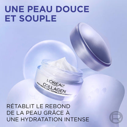L’Oréal Paris Anti-Aging Day Face Moisturizer and Night Moisturizer Face Cream, Korean Skincare Inspired, Glass Skin Hydrating Face Cream to Smooth Skin & Reduce Look of Wrinkles, Collagen Moisture Filler, 50 ml - Available at All In One Marketplace Canada