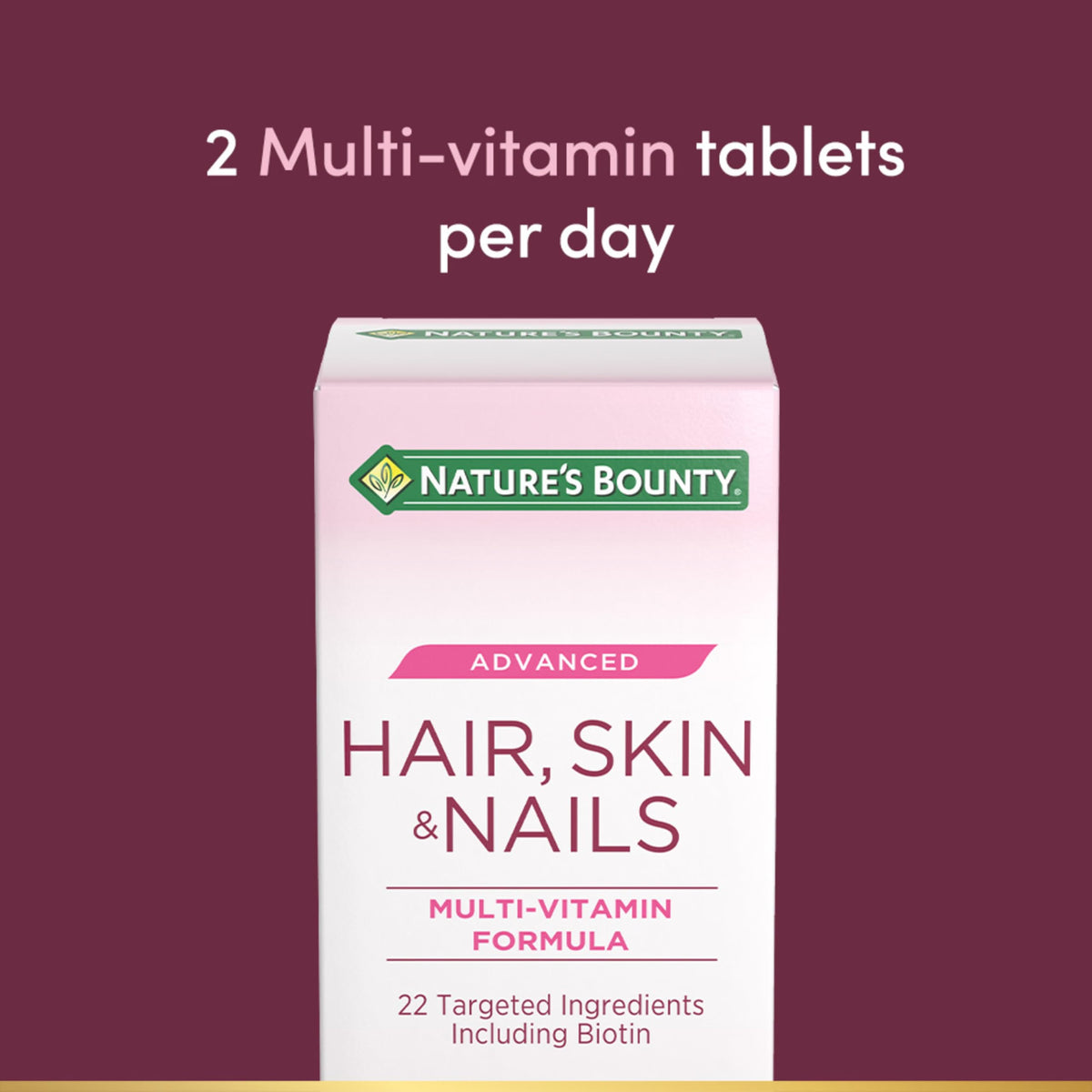 NATURE'S BOUNTY Advanced Hair, Skin & Nails, Multi Vitamin Formula, 90 Tab