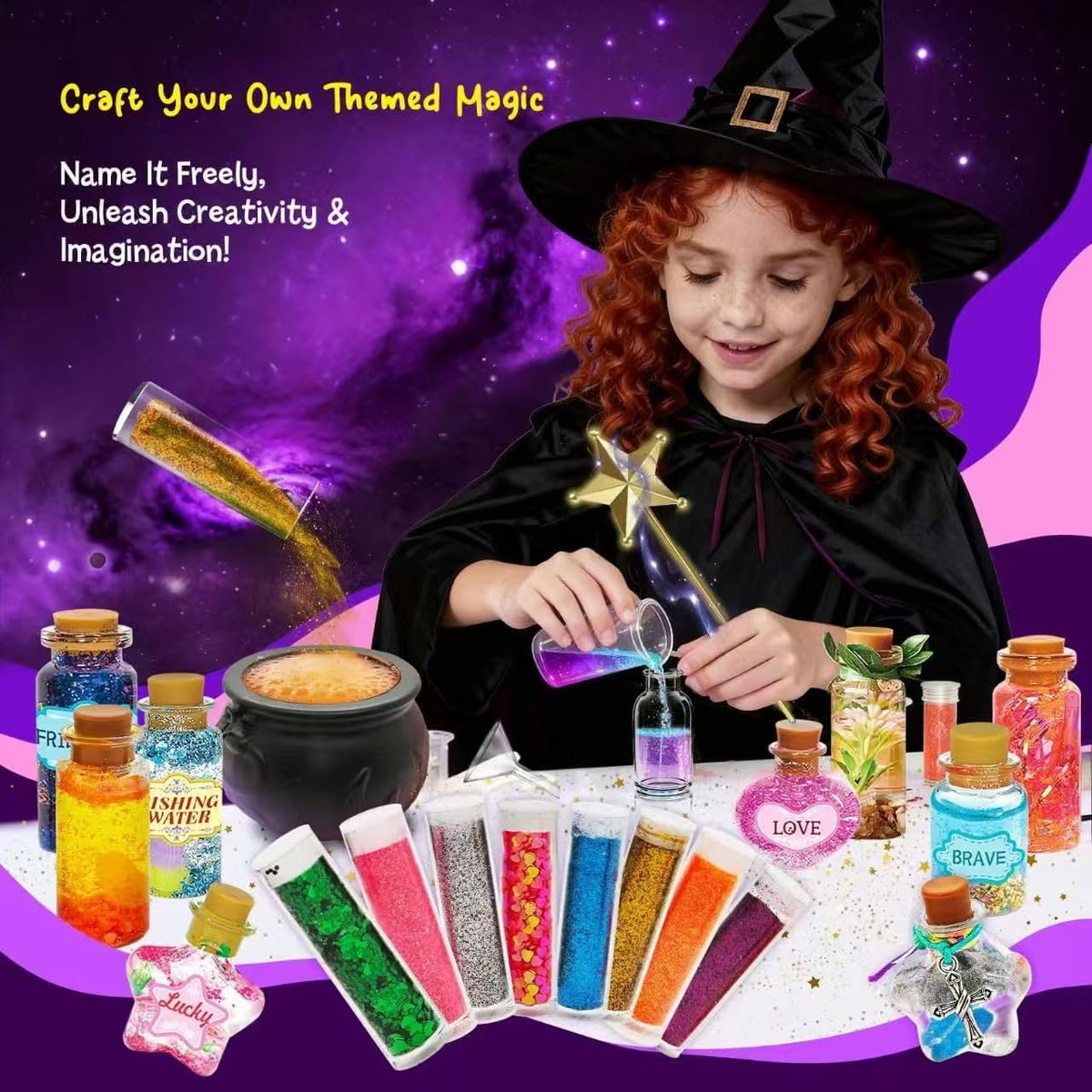Fairy Unicorn Magic DIY Potion Kits for Girls - 22PCS Bottles Kids Potion Making Kit, Mystery Magic Mix Crafts for Kids Age 6 -8&8-12, Creative Toy for Birthday Christmas Halloween Party 🍁 All In One Marketplace Canada