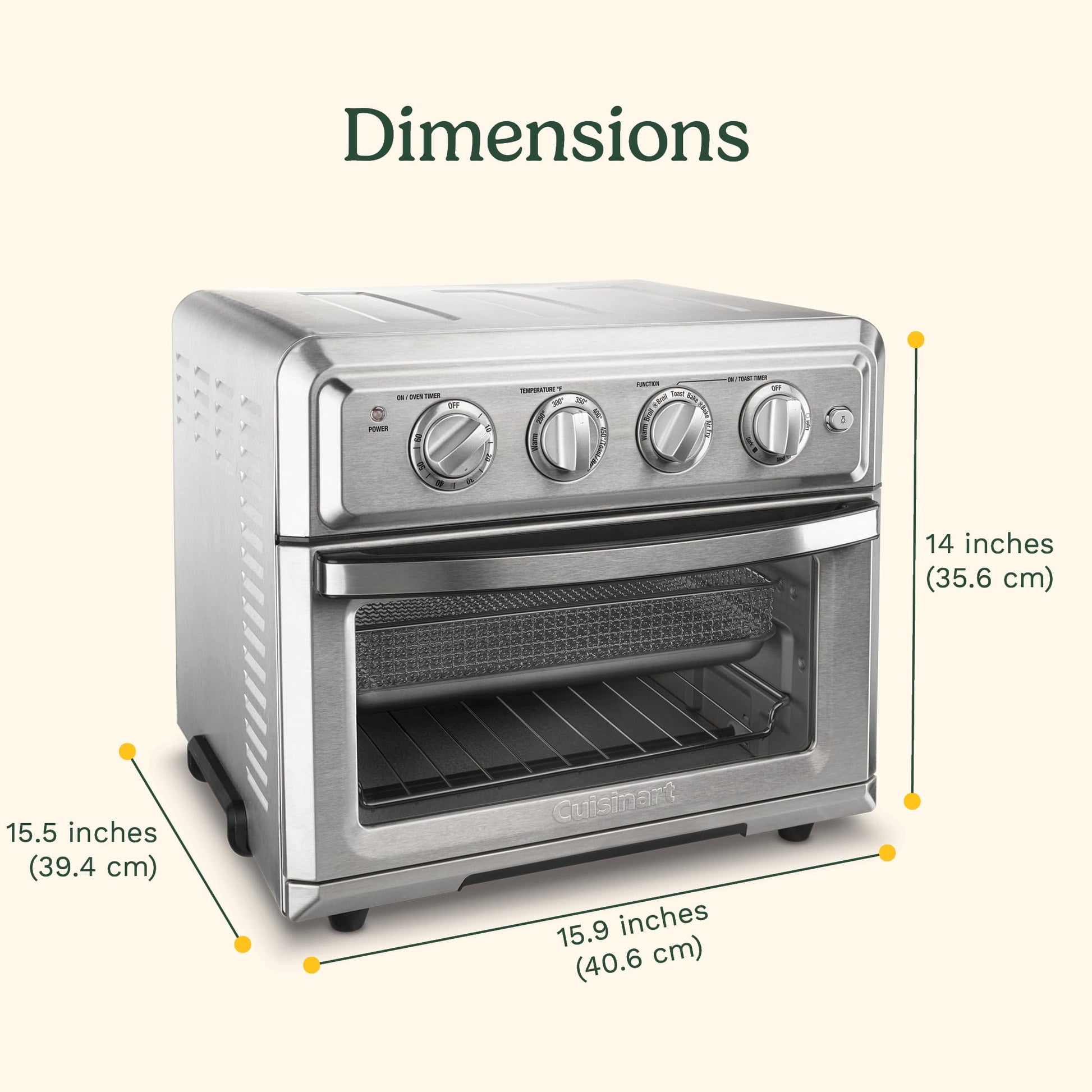Cuisinart Air Fryer + Convection Toaster Oven, Stainless Steel (TOA-60C) Cuisinart
