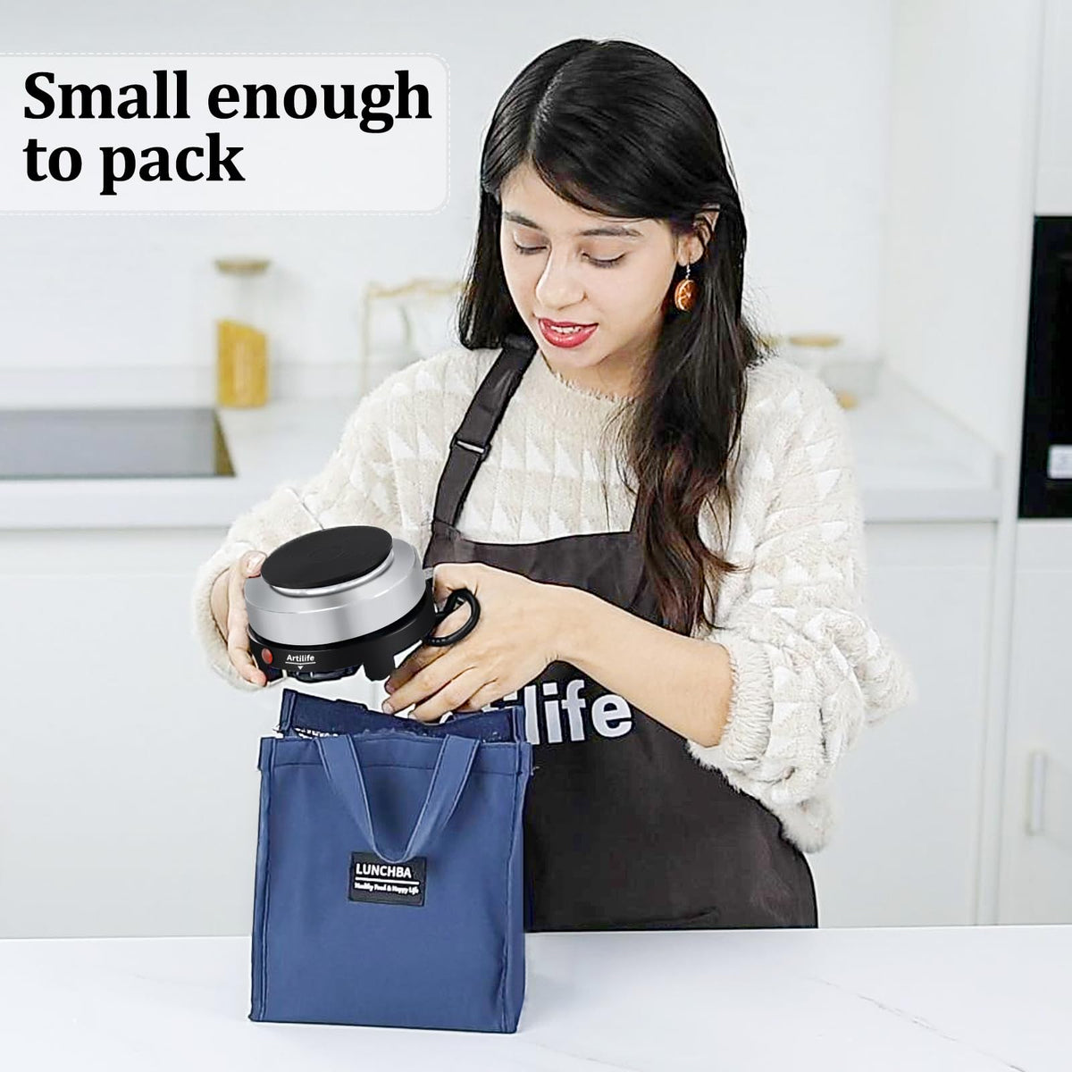 Artilife 500W Small Hot Plate Mini Hot Plate, Christmas Gift, Electric Single Hot Plate,Multi-Function Portable Stove Kitchen Cooktop Electric Heater for Home 110V 🍁 All In One Marketplace Canada