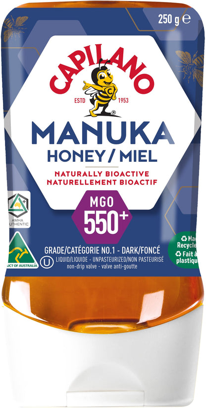 Capilano Active Manuka Honey MGO550+ – 250g Pure Australian Premium