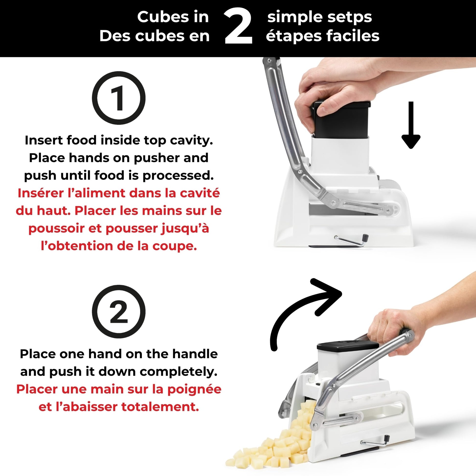 Starfrit Pro Fry Cutter & Cuber, 3-in-1 Potato & Vegetable Cutter Starfrit