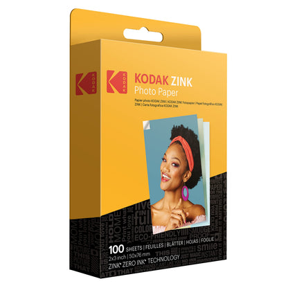 Kodak Zink Photo Paper 2x3 Inches (100 Sheets) Compatible with Kodak Step, Step Slim, Printomatic, Printomatic+, Smile+, Step Touch 🍁 All In One Marketplace Canada