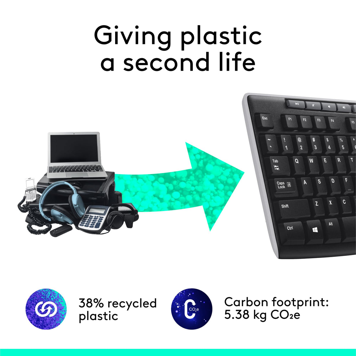 Logitech K270 Full Size Wireless Keyboard for Windows - Black