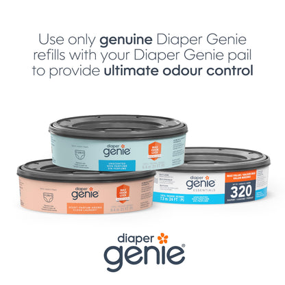 Diaper Genie Essentials Round Refill 8-Pack, Unscented, Fits Complete Pails