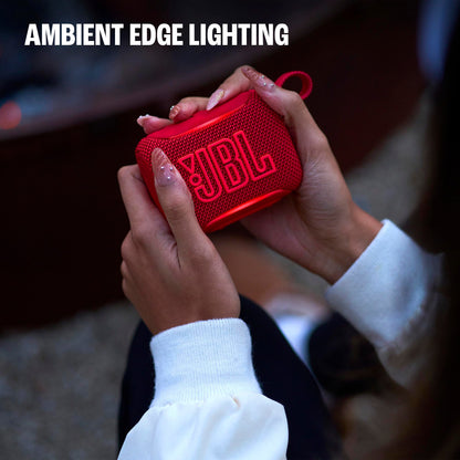 JBL Go 5 - Ultra-Portable Waterproof & Drop-Proof Speaker with JBL Legendary Sound & Ambient Edge Lighting, AirTouch Instant Stereo Pairing or Link Multiple Compatible Speakers via Auracast™ (Red) 🍁 All In One Marketplace Canada