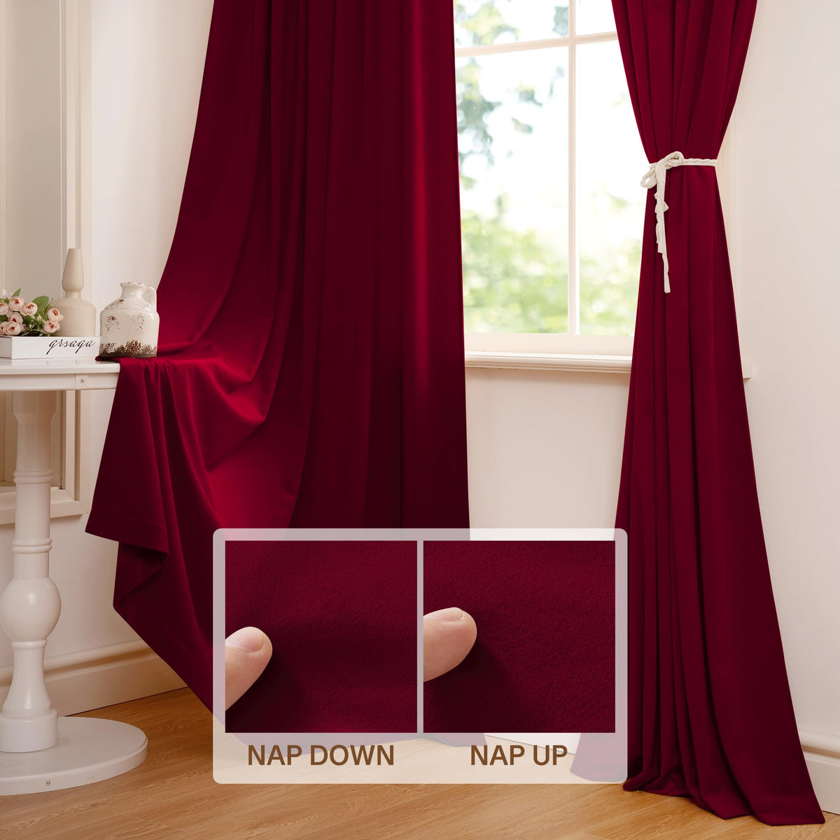 StangH Theater Red Velvet Curtains for Living Room Christmas Decor 2 Panels 🍁 All In One Marketplace Canada