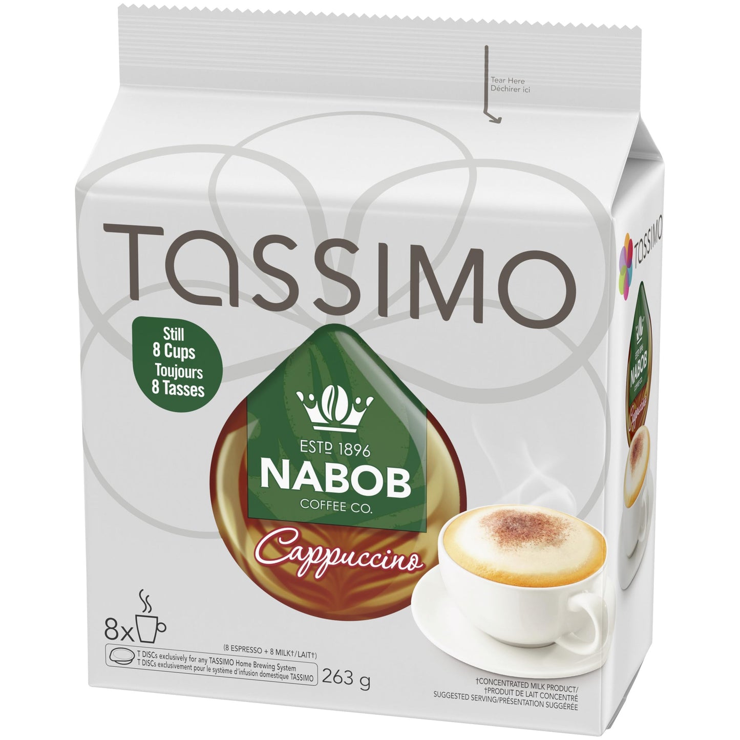 Tassimo Nabob Cappuccino Single Serve T-Discs, 8 Count Box (5-Pack)