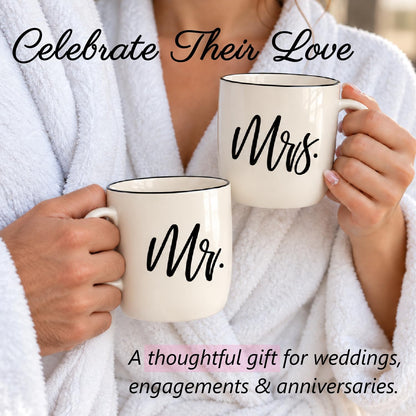 Triple Gifffted Mr and Mrs Coffee Mugs Couples Gift Set, 380 ml Ceramic 🍁 All In One Marketplace Canada