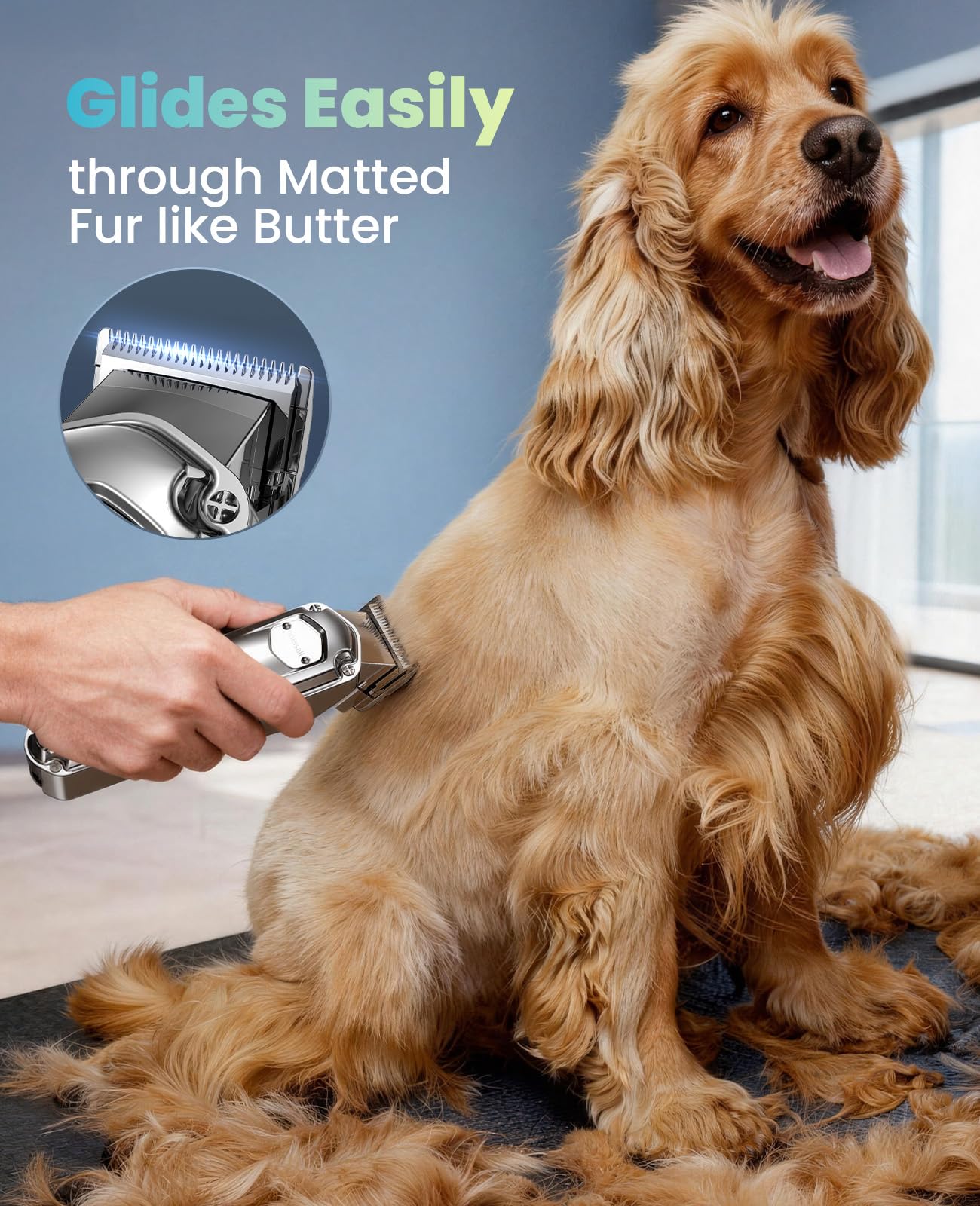 oneisall Dog Clippers for Grooming for Thick Heavy Coats/Low Noise Rechargeable Cordless Pet Shaver with Stainless Steel Blade/Waterproof Dog Shaver for Dogs Pets and Animals