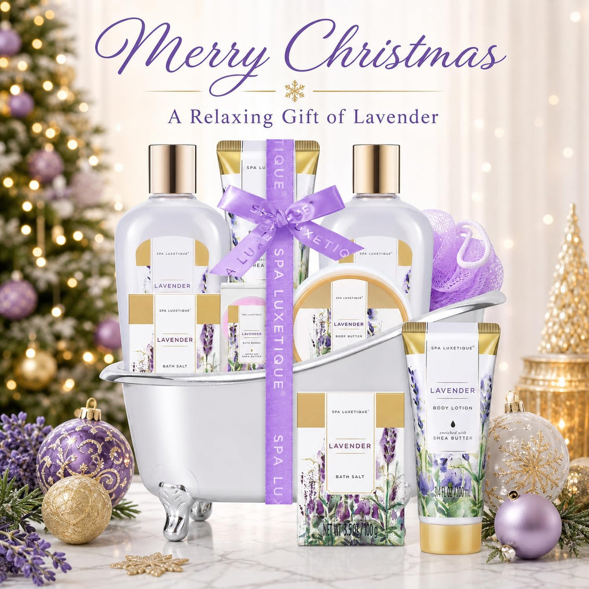 Gifts for Women Spa Luxetique Spa Gift Baskets for Women 8pcs Lavender Set 🍁 All In One Marketplace Canada