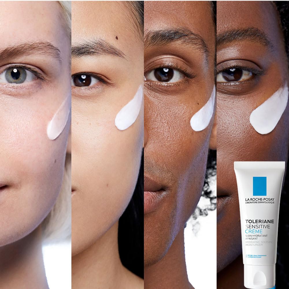 La Roche-Posay Face Moisturizer for Sensitive Skin, Toleriane Sensitive Face Cream with Niacinamide and Ceramides, for Normal to Combination Skin, Alcohol Free, Fragrance Free, 40mL