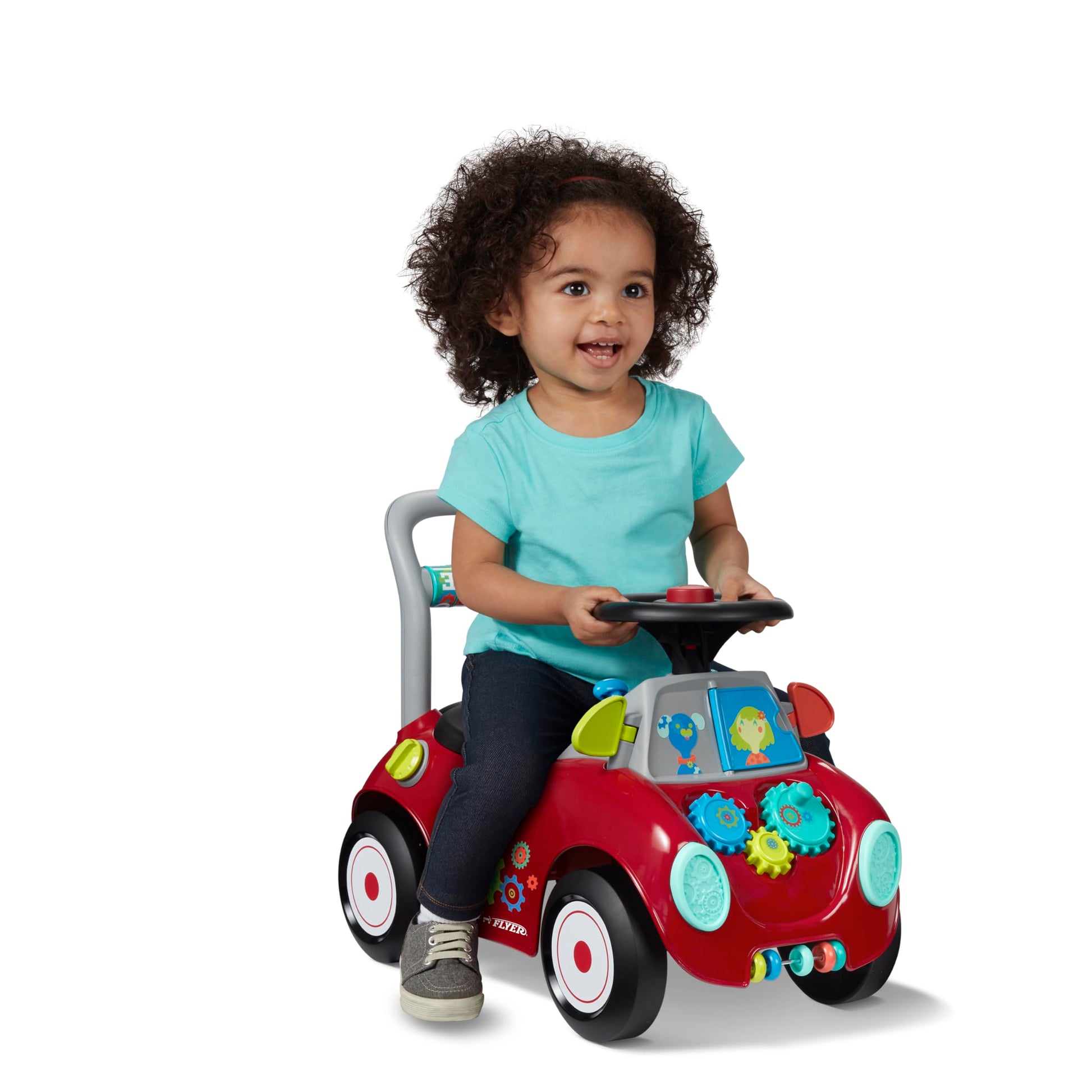 Radio Flyer Busy Buggy, Sit to Stand Toddler Ride On Toy, Ages 1-3, Red Radio Flyer