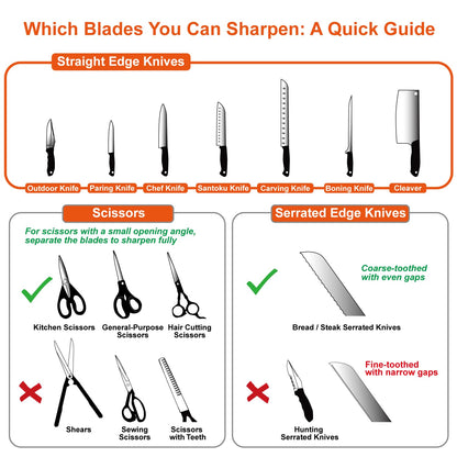 SHARPAL 191H Knife & Scissors Sharpener, Kitchen Chef Sharpening Tool for Straight and Serrated Knives – Repairs, Restores, and Sharpens Blades