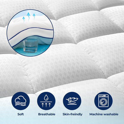 Premium Dual Layer 3 Inch Memory Foam Mattress Topper, 2 Inch Gel Memory Foam and 1 Inch Pillow Top Mattress Pad Cover for Back Pain, Comfort Support（Full/Double Size 54" x 75"）
