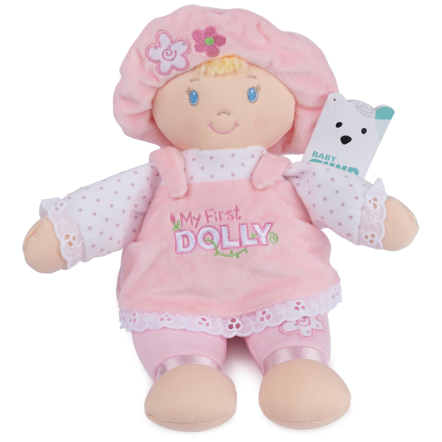 GUND Baby My First Dolly, Plush Doll for Babies and Toddlers, Pink/White, 13” BABYGUND