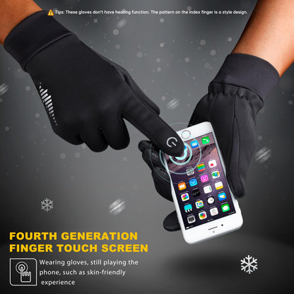 SIMARI Winter Gloves for Men Women Running Cycling Touch Screen Finger & Non-Slip Palm Design, Warm Thermal Lining & Windproof Cuff, Suitable for Driving Camping Skiing Cold Weather Hiking Black L 🍁 All In One Marketplace Canada