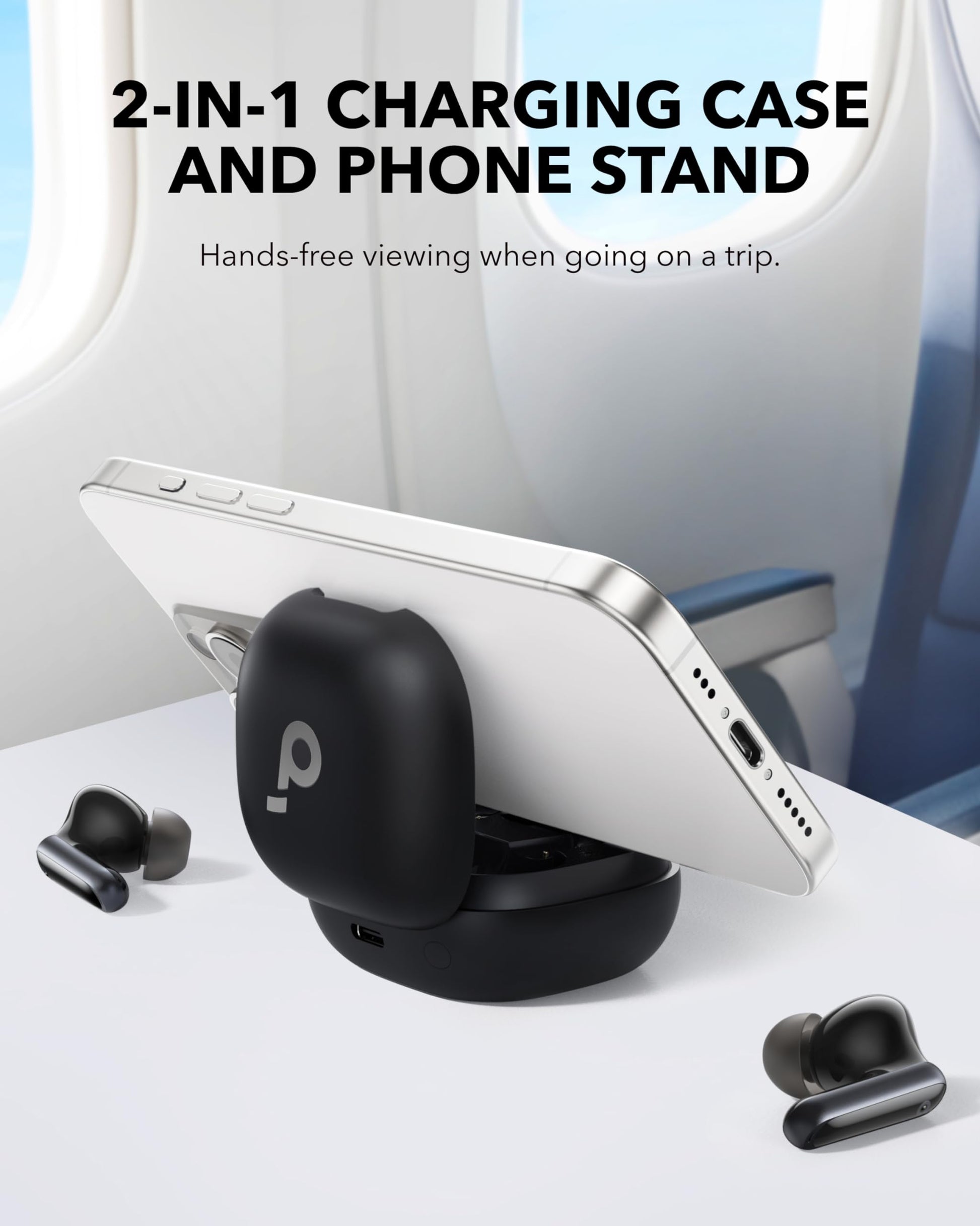 soundcore P40i by Anker, Noise Cancelling Wireless Earbuds, Adaptive Noise Cancelling to Environments, Heavy Bass, 60H Playtime, 2-in-1 Case and Phone Stand, IPX5, Wireless Charging, Bluetooth 5.3 - Available at All In One Marketplace Canada