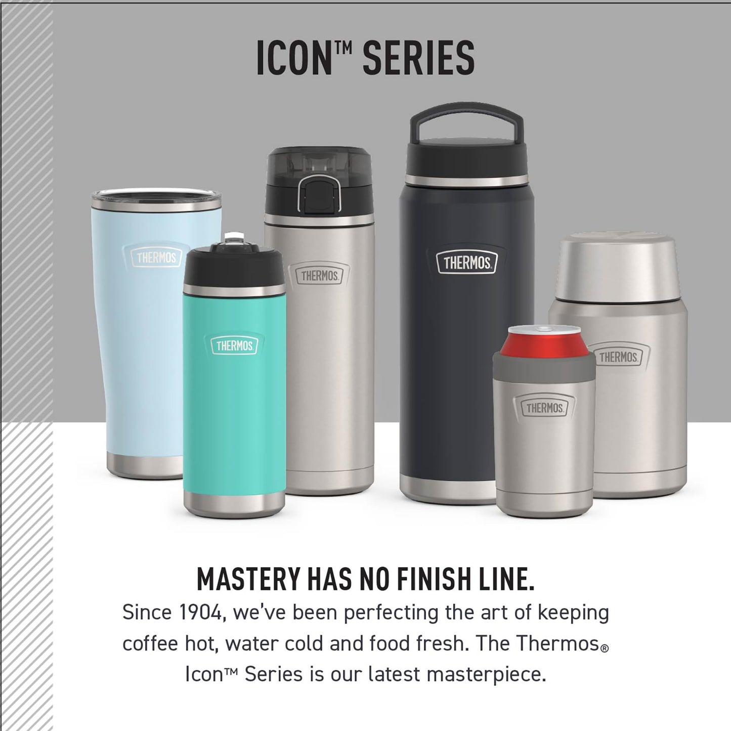 THERMOS, ICON Series, 24 Ounce Stainless Steel Vacuum Food Jar, Granite Thermos