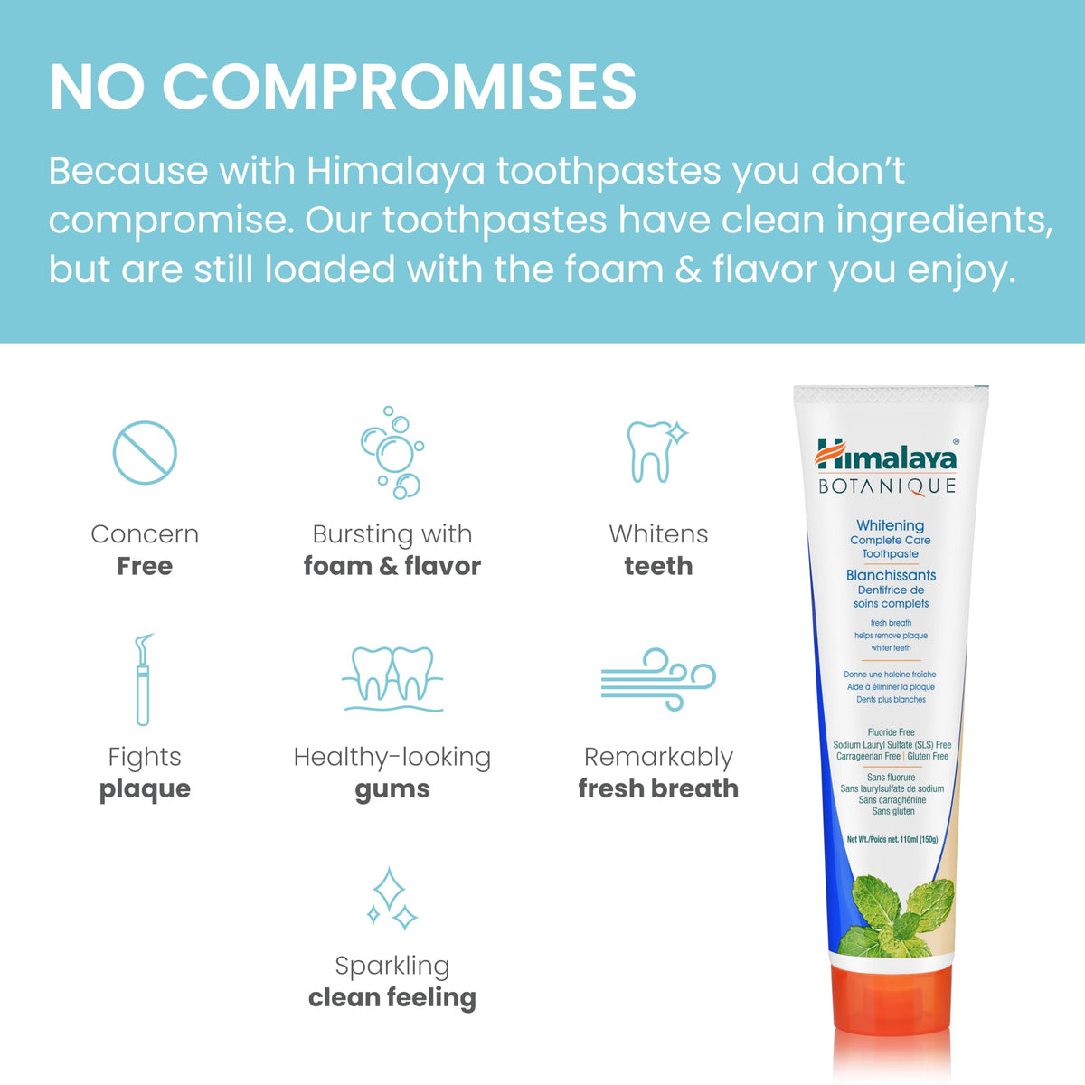 Himalaya Botanique Complete Care Whitening Toothpaste Peppermint 150g 4Pack 🍁 All In One Marketplace Canada