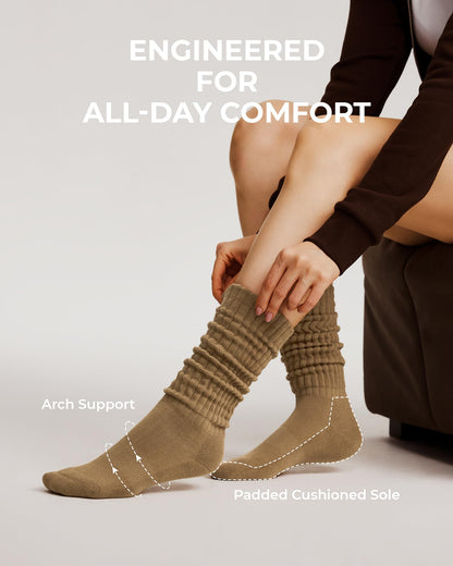 Fitrell Slouch Socks for Women, Knee High Scrunch Tube Boot Socks 3 Pairs 🍁 All In One Marketplace Canada