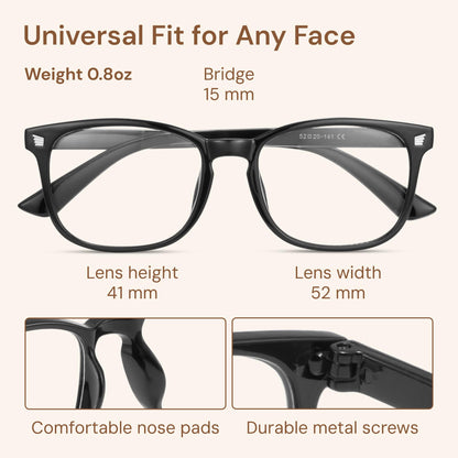 Gaoye Blue Light Blocking Glasses, Fashion Square Fake Nerd Eyewear Anti UV Ray Computer Gaming Eyeglasses Women/Men - Available at All In One Marketplace Canada