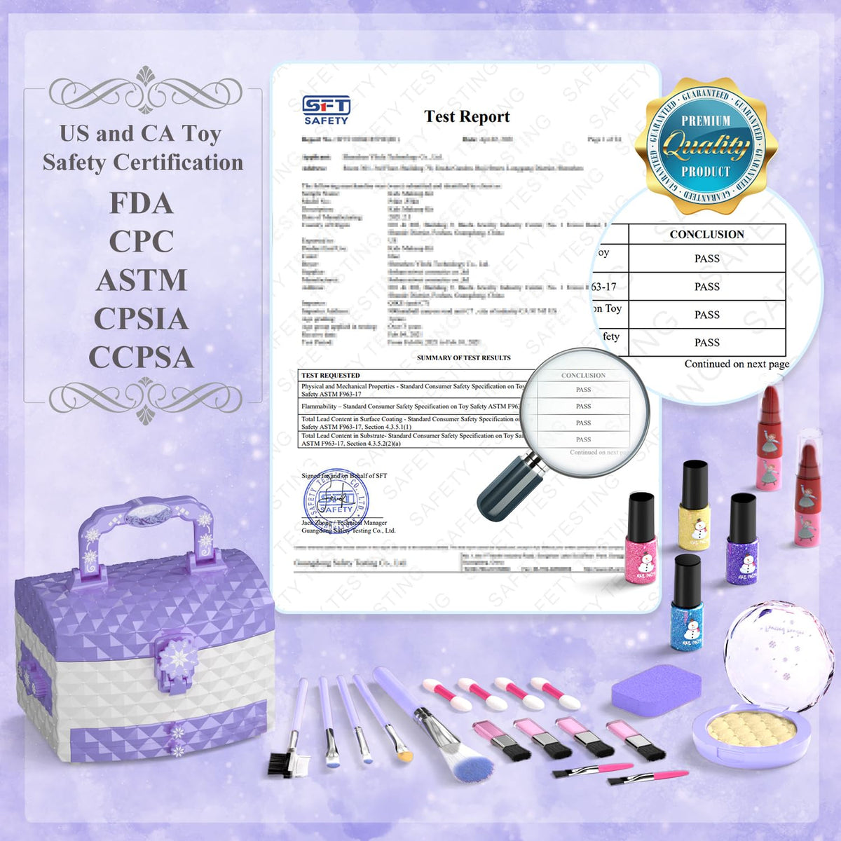 PERRYHOME Kids Makeup Set for Girl 56 Pcs Washable Real Cosmetic, Safe & Non-Toxic Frozen Toys Toddler Makeup Kit, Princess Dress up Game Christmas & Birthday Girl Gift for 3-12(Frozen Purple) 🍁 All In One Marketplace Canada